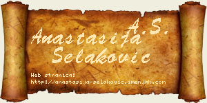 Anastasija Selaković vizit kartica